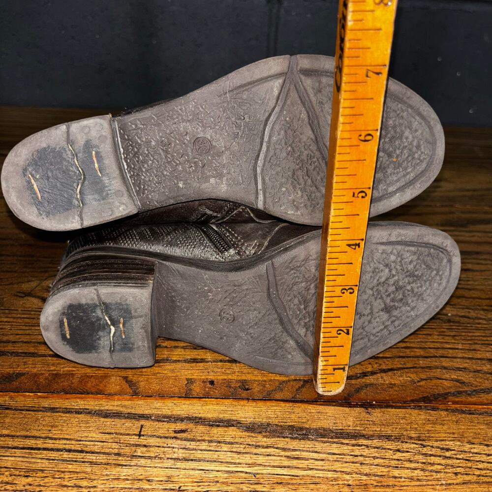 Miz Mooz Leather Ankle Boots Women’s 6 / EU 36 Gray Brown Distressed Moto - Picture 6 of 7